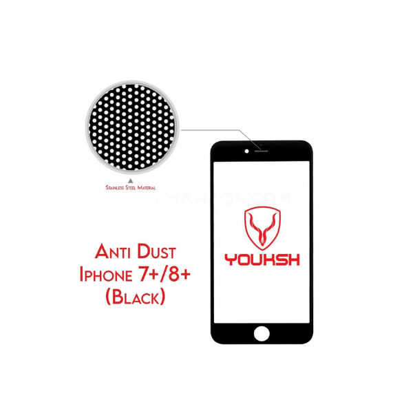 YOUKSH iPhone 7/8 Plus (5.5) Anti Dust Glass Protector (Black)