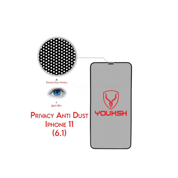 YOUKSH iPhone 11 (6.1) Privacy Anti Dust Glass Protector