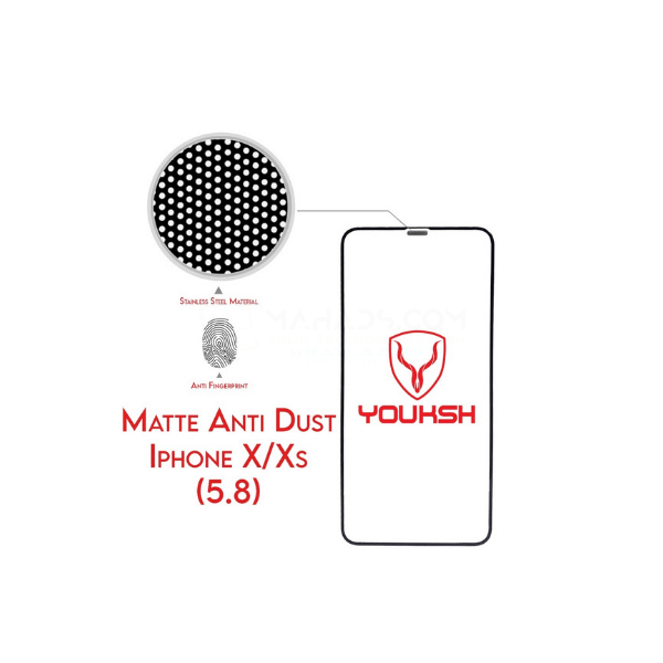 YOUKSH iPhone X/XS (5.8) Matte Anti Dust Glass Protector